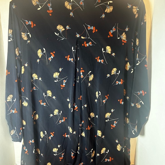 Beacon Womens 2X Navy Peasant Floral Tunic Top - Picture 5 of 7